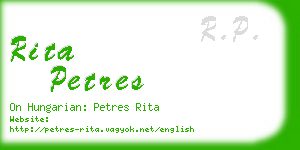 rita petres business card